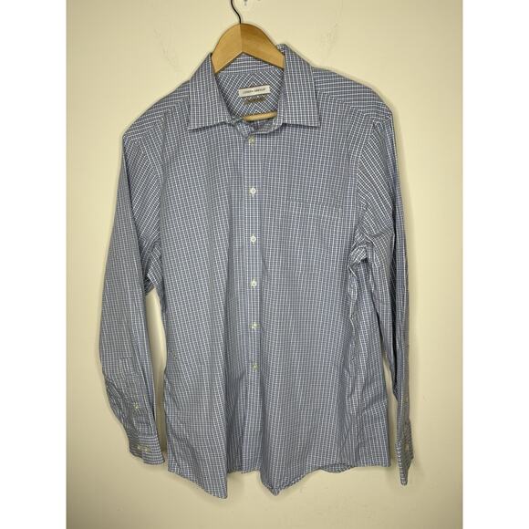 Joseph Abboud Mens 17 34/35 Long Sleeve Button Up Dress Shirt Slim Fit No Iron - Picture 1 of 10